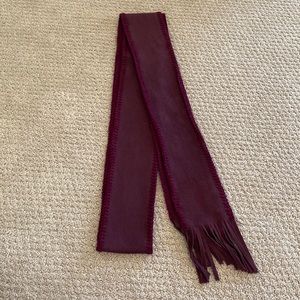 Thin burgundy suede scarf